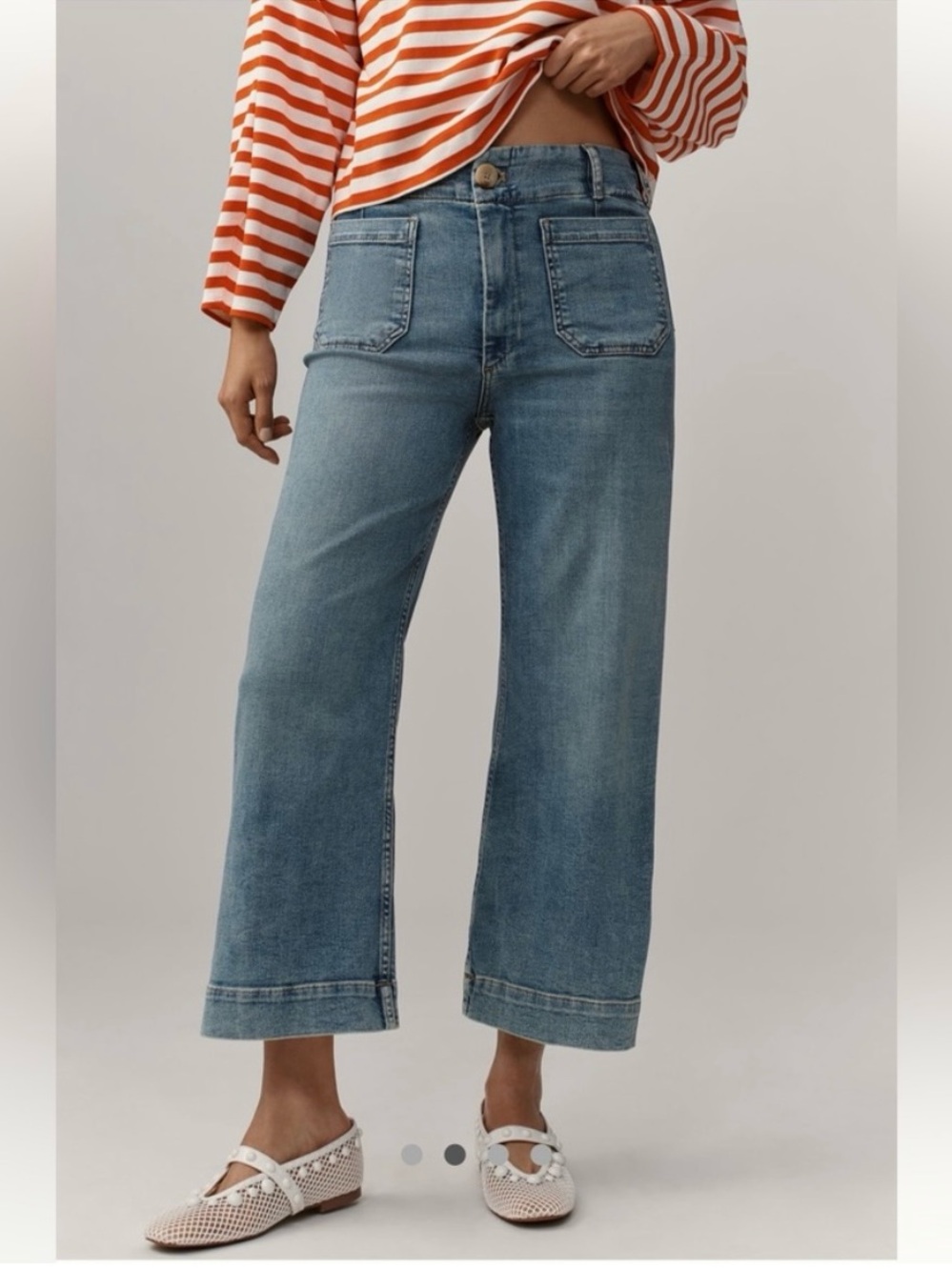 Maeve The Colette Crop High-Rise Wide-Leg Jeans